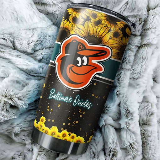 Baltimore Orioles MLB Tumbler with Stunning Sunflower Design for Baseball Fans - Image 2