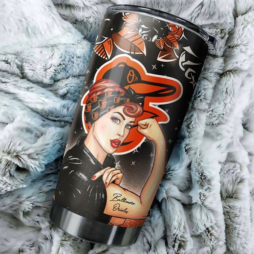 Baltimore Orioles Strong Baseball Moms MLB Tumbler with Logo and Personalized Engraving