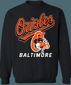 Baltimore Orioles Vintage NFLCrewneck Sweatshirt Hoodie for Old-School Fans