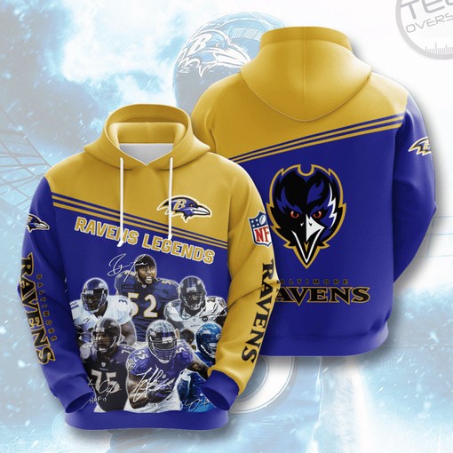 Baltimore Ravens All-Over Print 3D Hoodie with Graphic Design