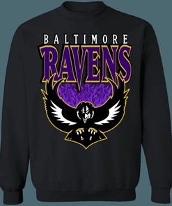 Baltimore Ravens Vintage NFL Crewneck Sweatshirt Hoodie for Fans