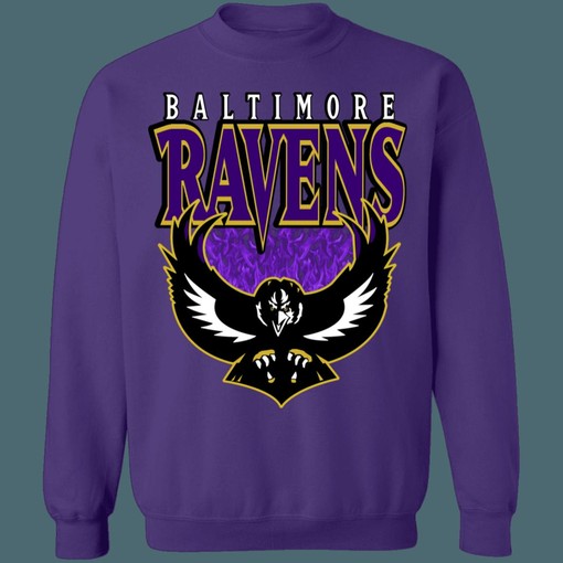 Baltimore Ravens Vintage NFL Crewneck Sweatshirt Hoodie for Fans - Image 2