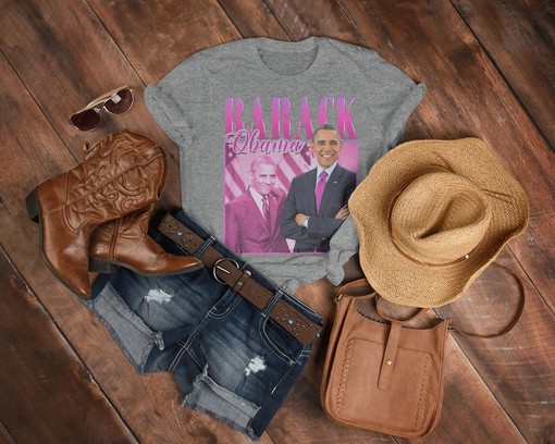 Barack Obama Homage Shirt, 90s Sweatshirt, American President Tee, Politician Minimalist Movie Shirts for Boys - Image 3