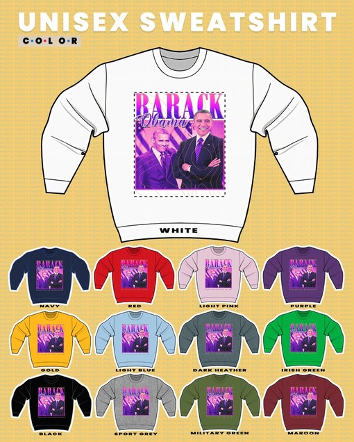 Barack Obama Sweatshirt, Retro 90s Homage Shirt, American President Tee, Politician Minimalist Movie Shirts for Men - Image 3