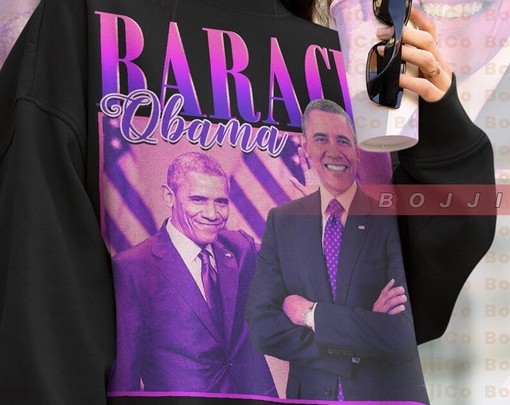 Barack Obama Sweatshirt, Retro 90s Homage Shirt, American President Tee, Politician Minimalist Movie Shirts for Men - Image 4