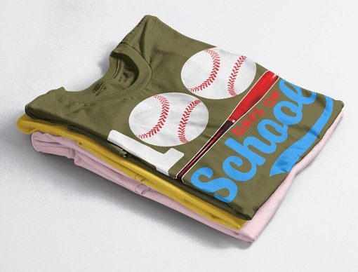 Baseball Tees for 100th Day of School, Home Runs Teacher Appreciation Shirt with Gift for Student Quote - Image 4
