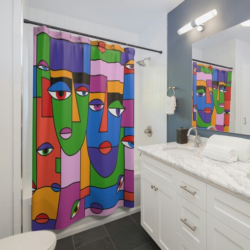 Bath Shower Curtain with Henri Matisse Modern Abstract Art for Contemporary Bathroom Decor - Image 2
