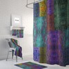 Batik Design Boho Shower Curtain Set with Optional Bath Mat and Bathroom Decor