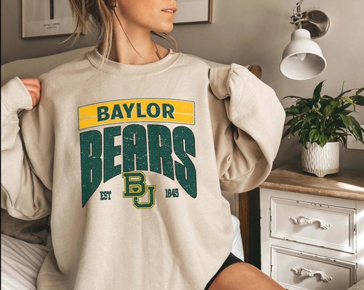 Baylor Bears EST 1845 Hoodie Sweatshirt Gift for Fans - Baylor University Shirt, NCAA Tee for Basketball Fans