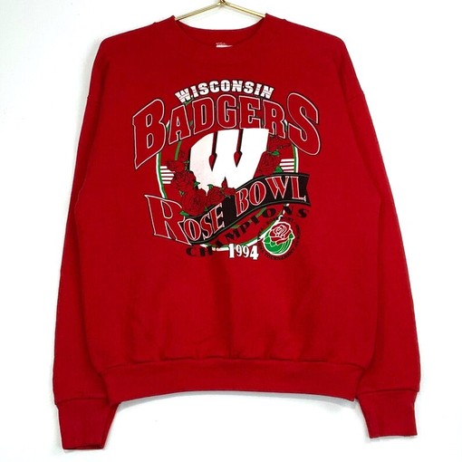 Be a Bucky Fan: Vintage Wisconsin Badgers 1994 Rose Bowl Red Crewneck Sweatshirt - NCAA Fanwear