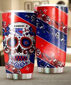 Be a Trendsetter with This New York Rangers NHL Tumbler with a Skull Design