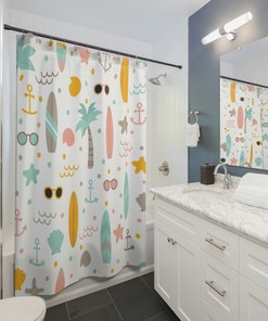 Beach Pattern Shower Curtain - Bring the Beach Home