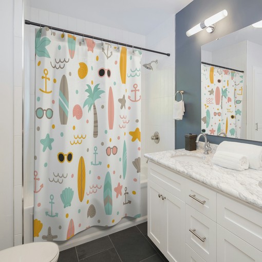 Beach Pattern Shower Curtain - Bring the Beach Home