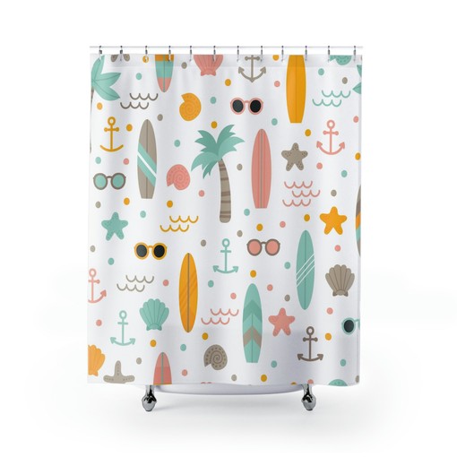 Beach Pattern Shower Curtain - Bring the Beach Home - Image 2