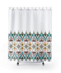 Beautiful Bathroom Essential with Ethnic Print Boho Shower Curtain for Restroom Decor