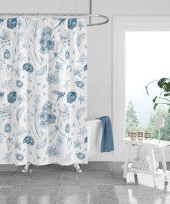 Beautiful Dragonfly and Floral Shower Curtain | Loving Bath Curtain for Bathroom Decor