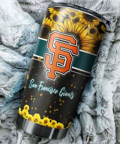 Beautiful San Francisco Giants MLB Tumbler with Exceptional Sunflower Design and Iconic MLB Logo