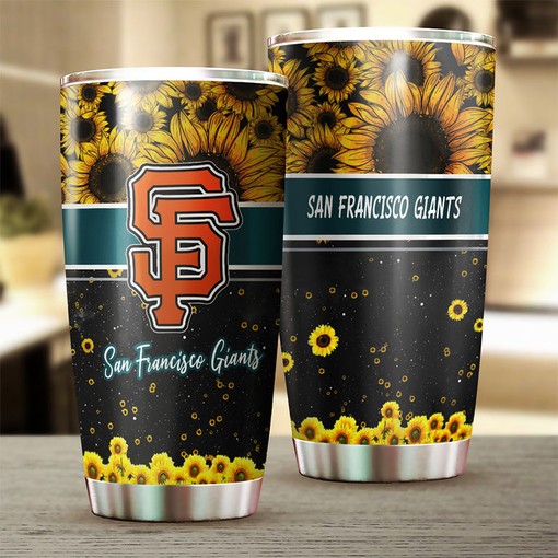 Beautiful San Francisco Giants MLB Tumbler with Exceptional Sunflower Design and Iconic MLB Logo - Image 2