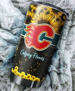 Beautiful Sunflower Design Calgary Flames NHL Tumbler That Will Make Your Day