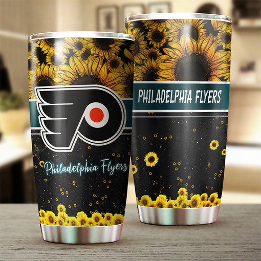 Beautiful Sunflower Design Philadelphia Flyers NHL Tumbler - Image 2