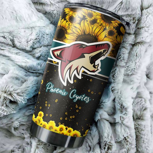 Beautiful Sunflower Design Phoenix Coyotes NHL Tumbler