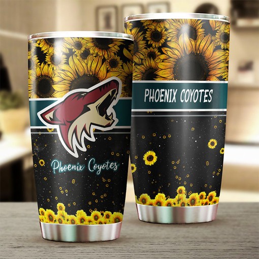 Beautiful Sunflower Design Phoenix Coyotes NHL Tumbler - Image 2