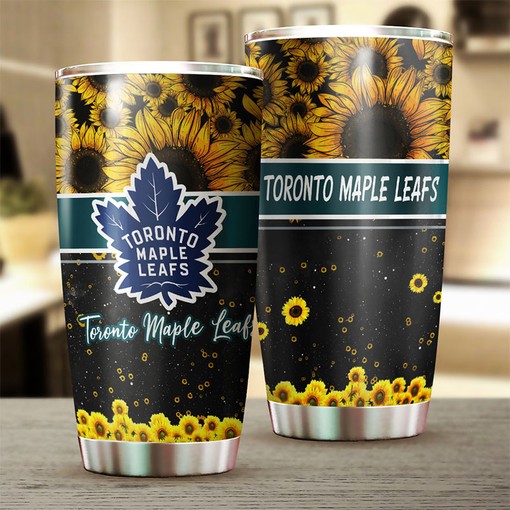 Beautiful Sunflower Design Toronto Maple Leafs NHL Tumbler - Image 2