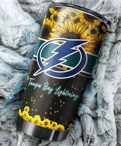 Beautiful Sunflower Tampa Bay Lightning NHL Tumbler - Perfect for Any Fan
