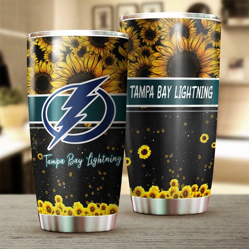 Beautiful Sunflower Tampa Bay Lightning NHL Tumbler - Perfect for Any Fan - Image 2