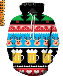 Beer Christmas All Over Print 3D Hoodie - Perfect for Christmas Celebrations