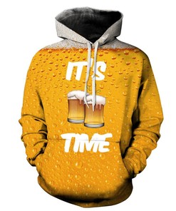 Beer O'Clock Time 3D Hoodie - Men's All Over Print Hoodies for Men Graphic