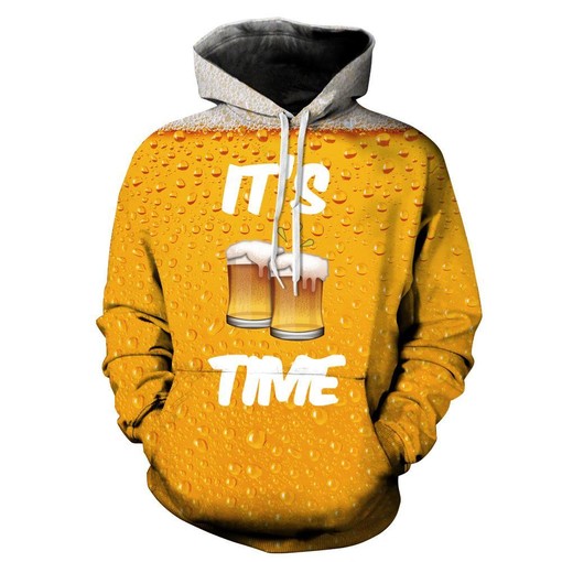 Beer O'Clock Time 3D Hoodie - Men's All Over Print Hoodies for Men Graphic