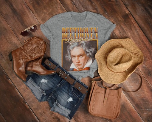 Beethoven Classical Music Artist Tee featuring German Composer Ludwig van Beethoven, Conductor known for Symphony - Image 3