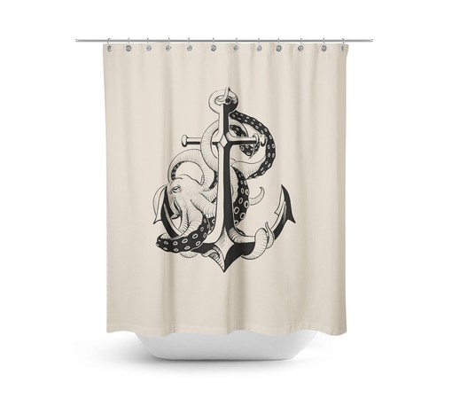 Beige Octopus Disney Shower Curtain for Underwater Bathroom Decor - Image 2