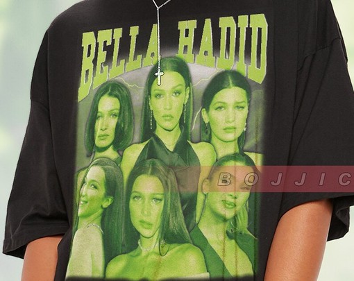Bella Hadid Vintage 90s Shirt - Bella Hadid Homage Tshirt - Movie Shirts for Women - Retro Celebrity Shirt - Image 2