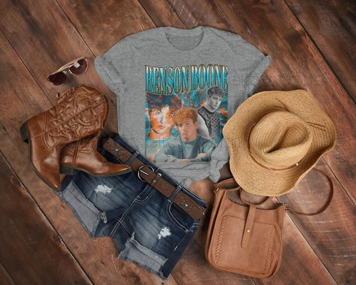 Benson Boone Vintage Shirt - Benson Boone Homage - Minimalist TV Show Shirt - Benson Boone Fan Tees - Image 3