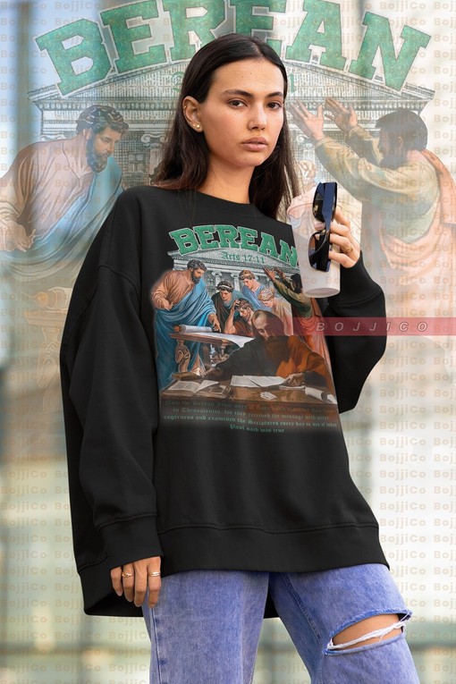 Berean Acts 17:11 Christian Sweatshirt, Chosen Shirt with Angels Design - Film T-Shirt