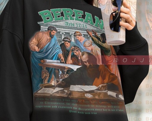 Berean Acts 17:11 Christian Sweatshirt, Chosen Shirt with Angels Design - Film T-Shirt - Image 4