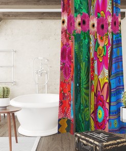 Best Funky Hippie Shower Curtain with Personalized Bath Mat and Towels for Unique Bathroom Decor