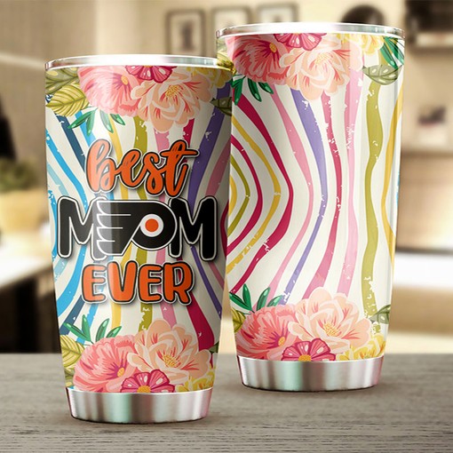 Best Mom Ever Flower Deserves This Flyers NHL Tumbler 30 oz for Tumbler Gift Ideas - Image 2