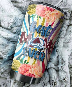 Best Mom Ever Flower Design Tumbler for Colorado Avalanche NHL Fans