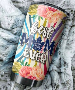 Best Mom Ever Lovely Flower Design Toronto Maple Leafs NHL Tumbler