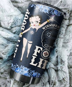 Betty Boop Cheers for the Jets with This NHL Logo Tumbler for Fans