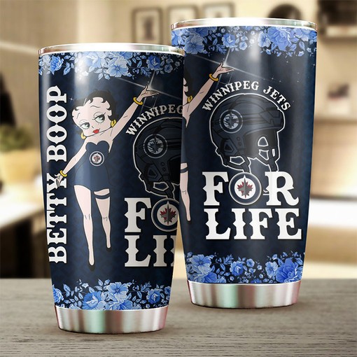 Betty Boop Cheers for the Jets with This NHL Logo Tumbler for Fans - Image 2