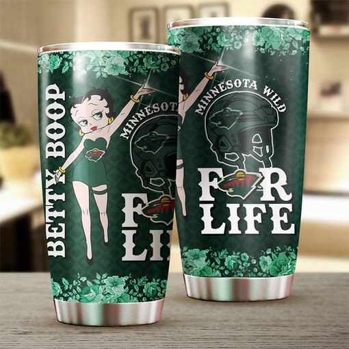 Betty Boop Design That Will Steal the Show - Minnesota Wild NHL Tumbler - Image 2