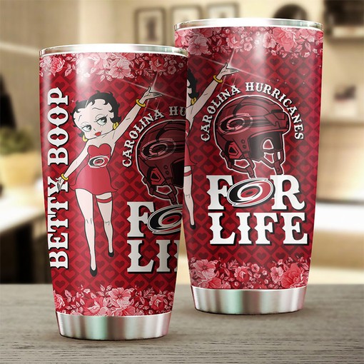 Betty Boop Design for the Ultimate Hockey Fan - Carolina Hurricanes NHL Tumbler - Image 2