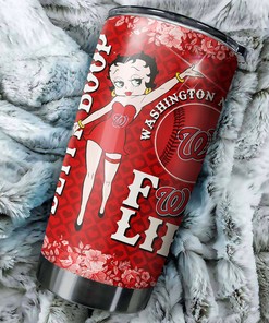 Betty Boop Fans with MLB Logo - Washington Nationals MLB Tumbler with Personalized Design and MLB Coffee Tumbler