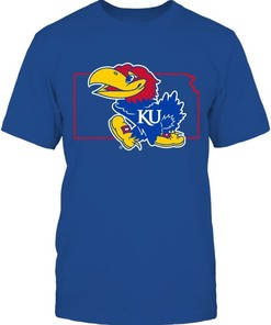Big Jay In State Outline Design Kansas Jayhawks Shirt with Retro Ncaa Shirts
