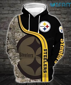 Big Logo Steelers Camo - Pittsburgh Steelers 3D All Over Print Hoodie with Bold Design
