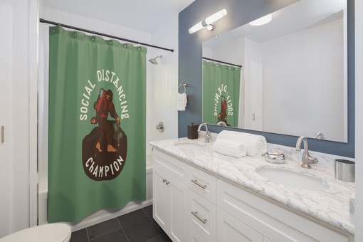 Bigfoot Shower Curtain, The Beast, Sasquatch - Social Distance in Style - Image 2